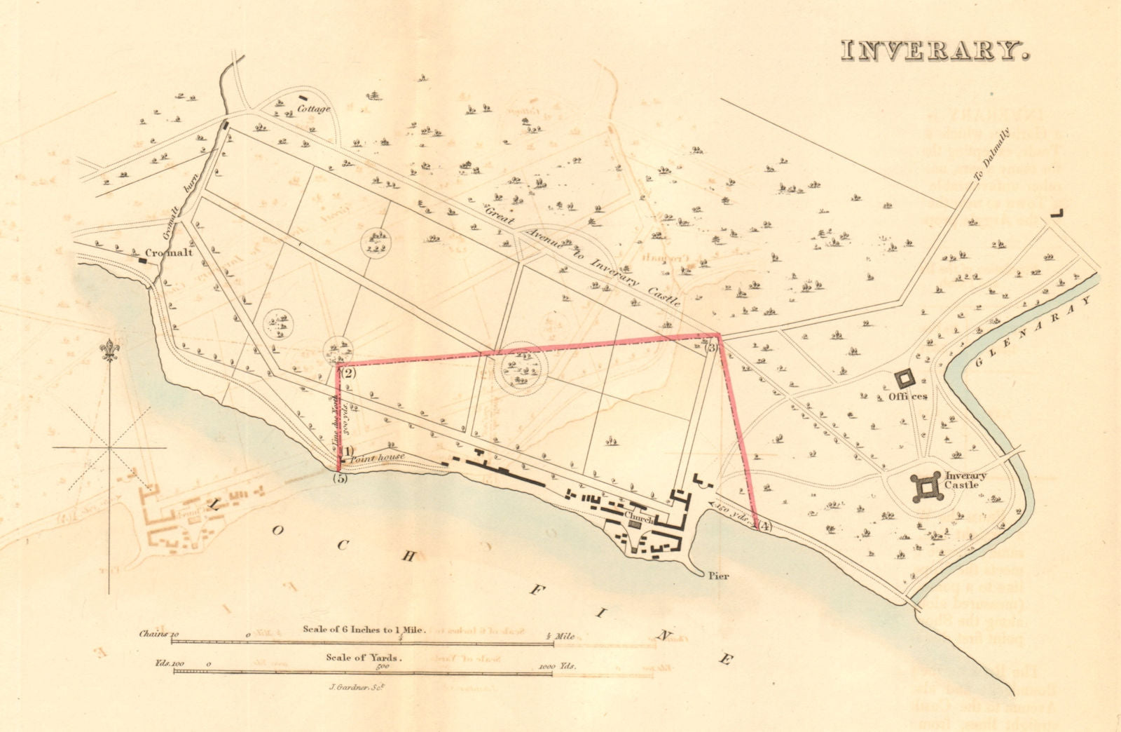 INVERARAY borough/town plan for the REFORM ACT. Inverary. Scotland 1832 map